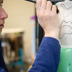 Mia Sarosi at work in her studio 2016